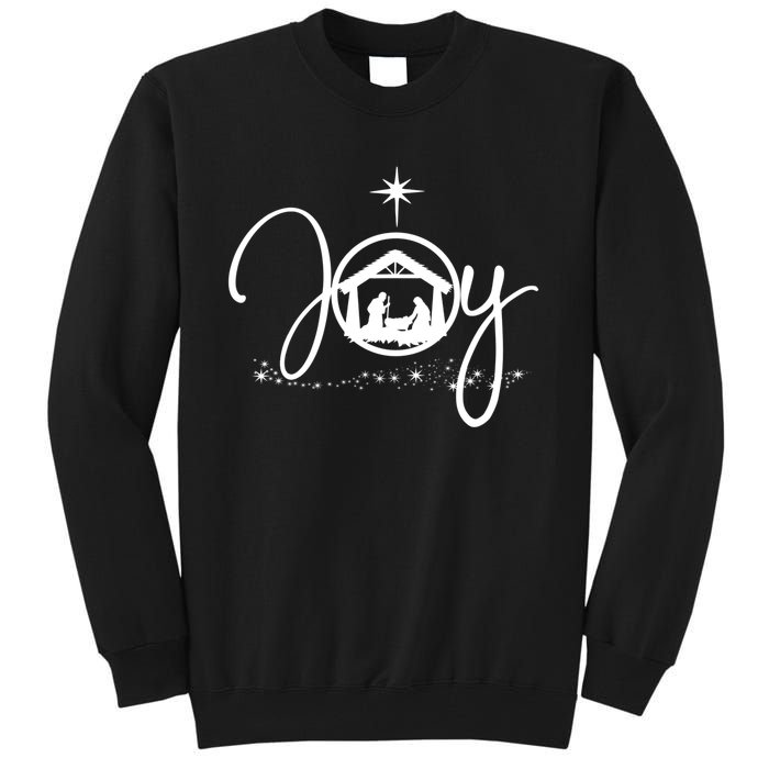 Christian Christmas Joy Jesus Nativity Scene Faith Gift TShirt Tall Sweatshirt