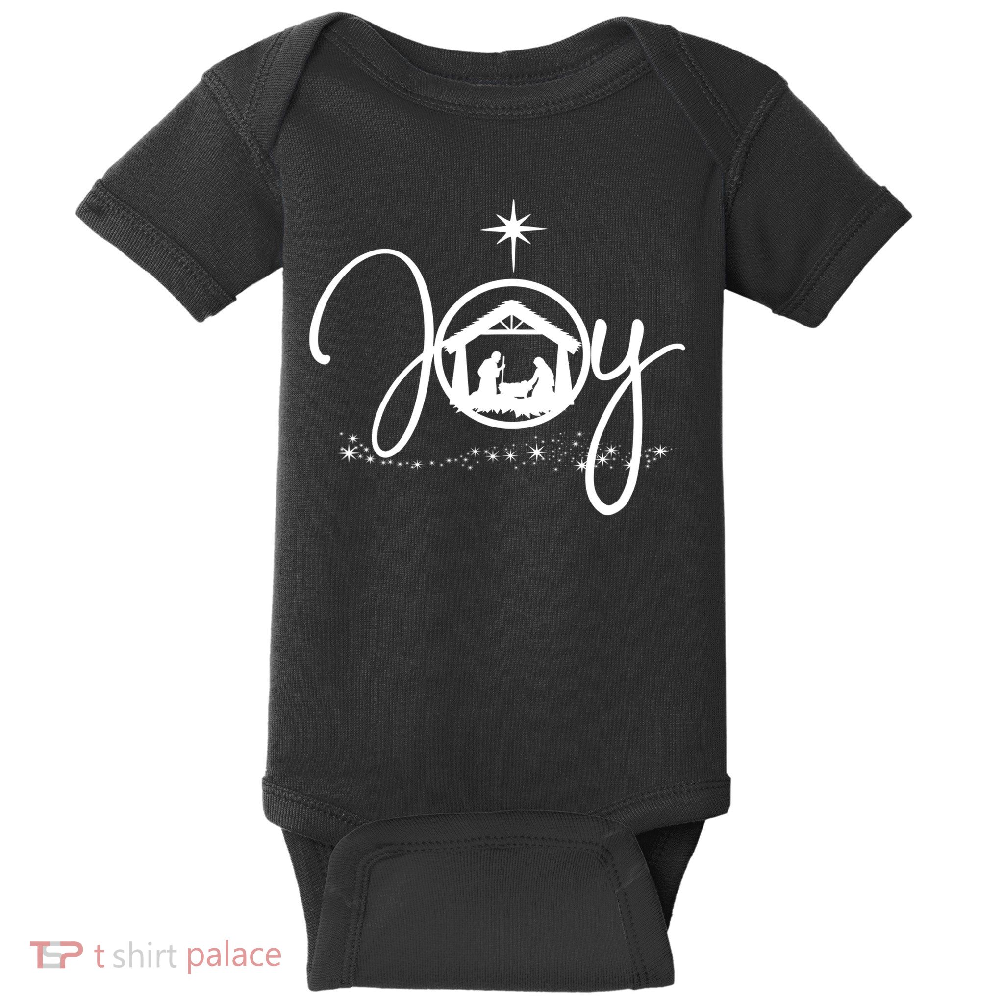 Christian Christmas Joy Jesus Nativity Scene Faith Gift TShirt Baby Bodysuit