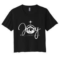 Christian Christmas Joy Jesus Nativity Scene Faith Gift TShirt Women's Crop Top Tee