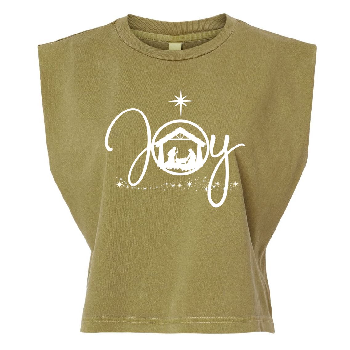 Christian Christmas Joy Jesus Nativity Scene Faith Gift TShirt Garment-Dyed Women's Muscle Tee