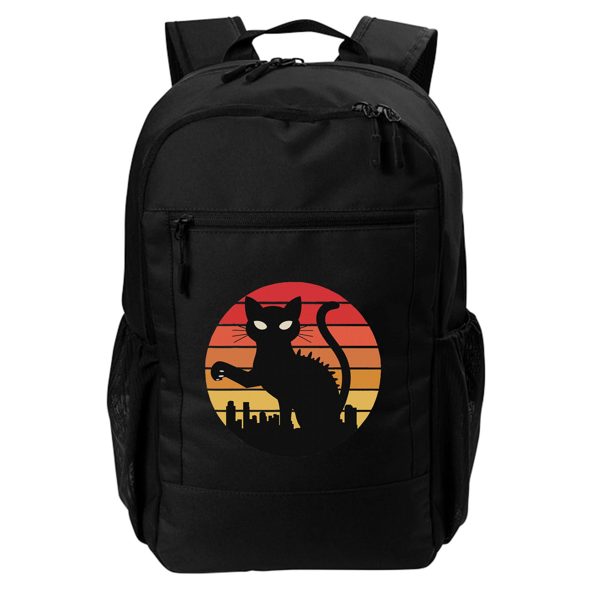 Catzilla Cat Japanese Sunset Retro Cute For Women Backpack