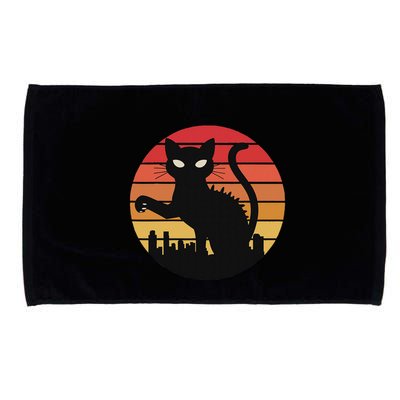 Catzilla Cat Japanese Sunset Retro Cute For Women Microfiber Hand Towel