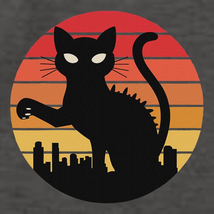 Catzilla Cat Japanese Sunset Retro Cute For Women Vector Backpack