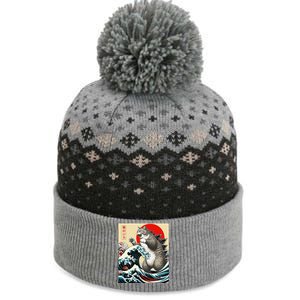 Catzilla Cat Japanese Art Funny Cat Gifts The Baniff Cuffed Pom Beanie