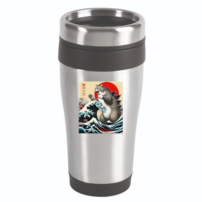 Catzilla Cat Japanese Art Funny Cat Gifts 16oz Travel Tumbler