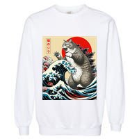 Catzilla Cat Japanese Art Funny Cat Gifts Garment-Dyed Sweatshirt