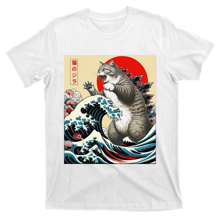 Catzilla Cat Japanese Art Funny Cat Gifts T-Shirt