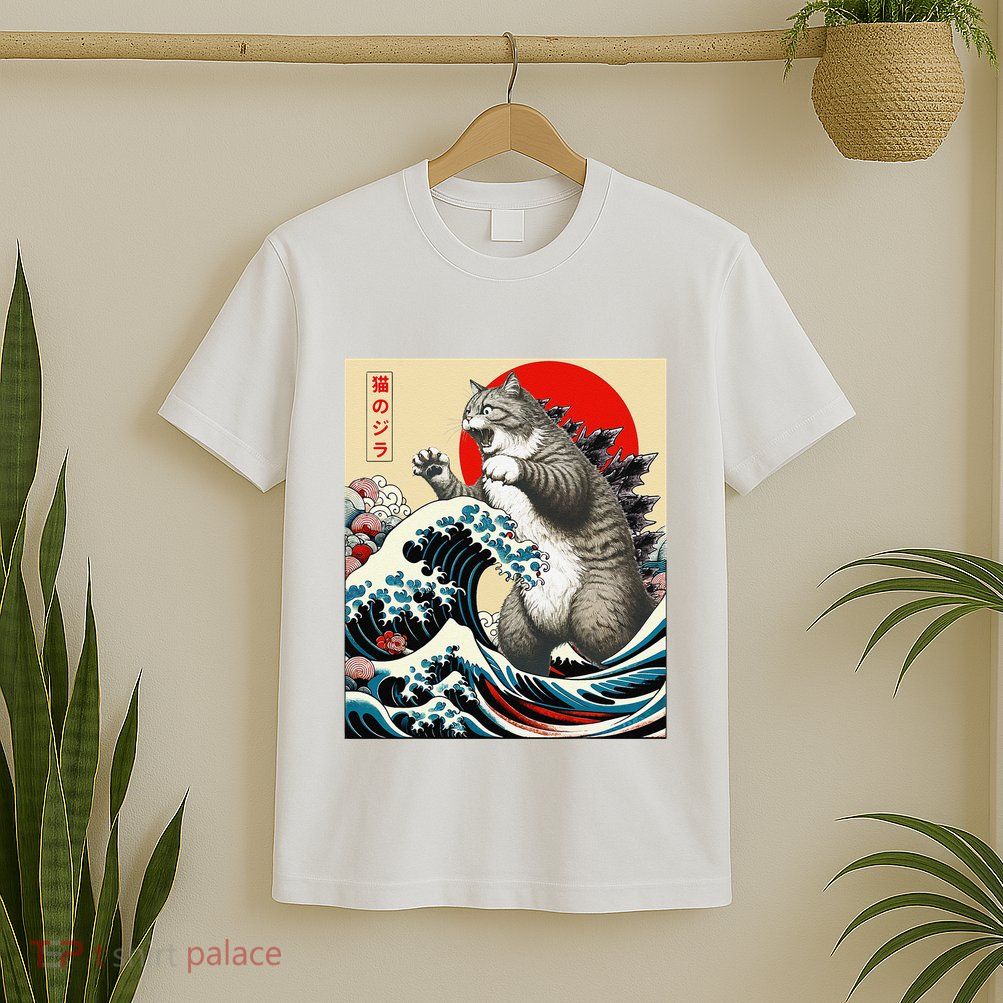 Catzilla Cat Japanese Art Funny Cat Gifts T-Shirt