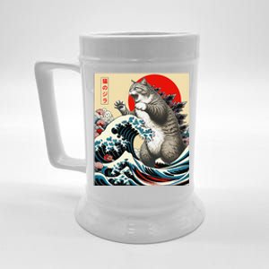 Catzilla Cat Japanese Art Funny Cat Gifts Beer Stein