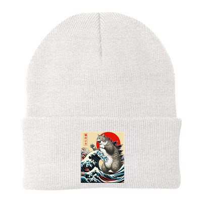 Catzilla Cat Japanese Art Funny Cat Gifts Beanie