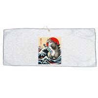 Catzilla Cat Japanese Art Funny Cat Gifts Large Microfiber Waffle Golf Towel