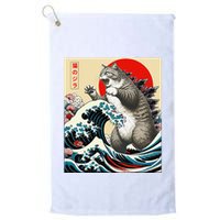 Catzilla Cat Japanese Art Funny Cat Gifts Golf Towel
