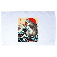 Catzilla Cat Japanese Art Funny Cat Gifts Microfiber Hand Towel