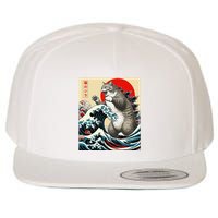 Catzilla Cat Japanese Art Funny Cat Gifts Wool Snapback Cap