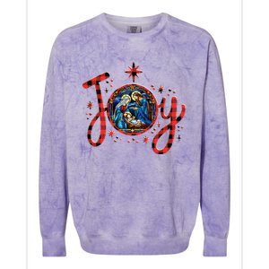 Christian Christmas Joy Jesus Nativity Scene Faith Family Colorblast Crewneck Sweatshirt