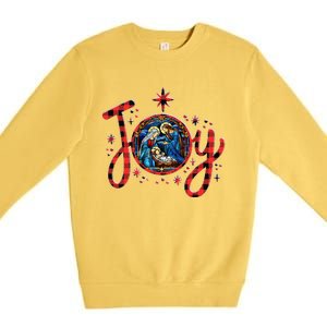 Christian Christmas Joy Jesus Nativity Scene Faith Family Premium Crewneck Sweatshirt