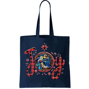 Christian Christmas Joy Jesus Nativity Scene Faith Family Tote Bag