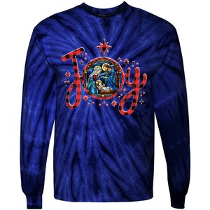 Christian Christmas Joy Jesus Nativity Scene Faith Family Tie-Dye Long Sleeve Shirt