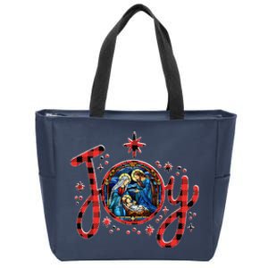 Christian Christmas Joy Jesus Nativity Scene Faith Family Zip Tote Bag