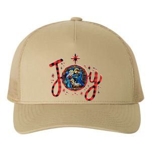 Christian Christmas Joy Jesus Nativity Scene Faith Family Yupoong Adult 5-Panel Trucker Hat