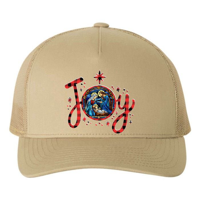 Christian Christmas Joy Jesus Nativity Scene Faith Family Yupoong Adult 5-Panel Trucker Hat