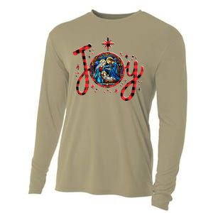 Christian Christmas Joy Jesus Nativity Scene Faith Family Cooling Performance Long Sleeve Crew