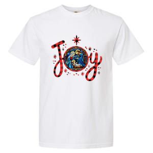 Christian Christmas Joy Jesus Nativity Scene Faith Family Garment-Dyed Heavyweight T-Shirt