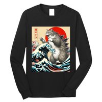 Catzilla Cat Japanese Art Funny Cat Long Sleeve Shirt