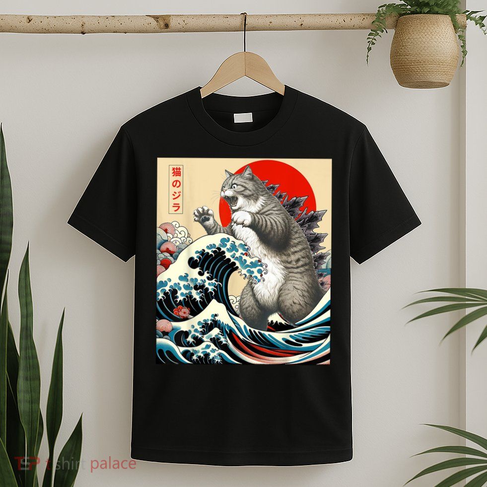 Catzilla Cat Japanese Art Funny Cat T-Shirt