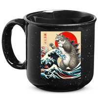 Catzilla Cat Japanese Art Funny Cat 15oz Campfire Ceramic Mug