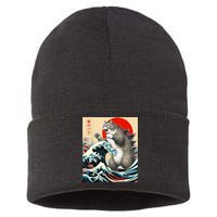 Catzilla Cat Japanese Art Funny Cat Sustainable Knit Beanie