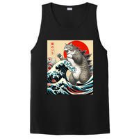 Catzilla Cat Japanese Art Funny Cat PosiCharge Competitor Tank