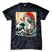 Catzilla Cat Japanese Art Funny Cat Tie-Dye T-Shirt