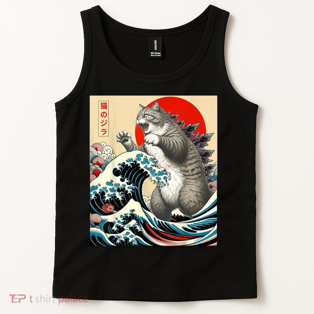 Catzilla Cat Japanese Art Funny Cat Tank Top