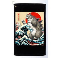 Catzilla Cat Japanese Art Funny Cat Golf Towel