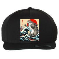 Catzilla Cat Japanese Art Funny Cat Wool Snapback Cap