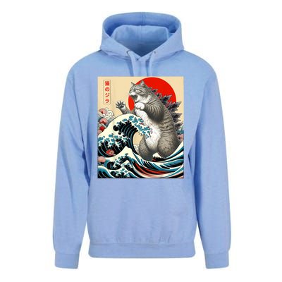 Catzilla Cat Japanese Art Funny Cat Unisex Surf Hoodie