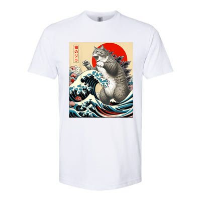 Catzilla Cat Japanese Art Funny Cat Softstyle CVC T-Shirt