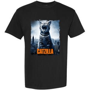 Catzilla Cat Japanese Art Funny Cat Garment-Dyed Heavyweight T-Shirt