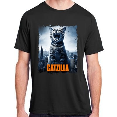 Catzilla Cat Japanese Art Funny Cat Adult ChromaSoft Performance T-Shirt