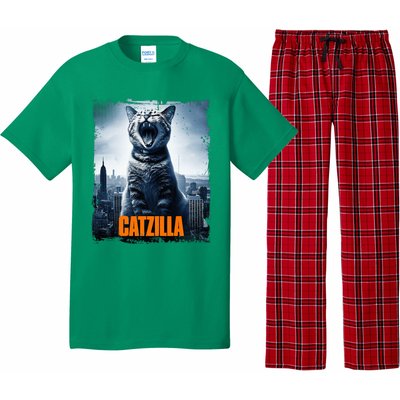 Catzilla Cat Japanese Art Funny Cat Pajama Set