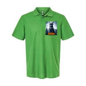 Catzilla Cat Japanese Art Funny Cat Softstyle Adult Sport Polo