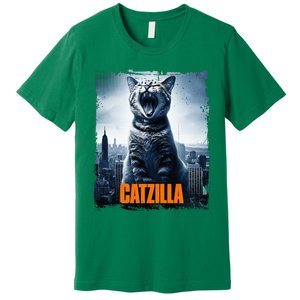 Catzilla Cat Japanese Art Funny Cat Premium T-Shirt