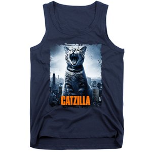 Catzilla Cat Japanese Art Funny Cat Tank Top