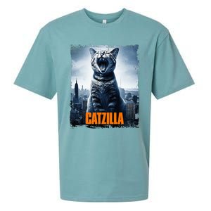 Catzilla Cat Japanese Art Funny Cat Sueded Cloud Jersey T-Shirt