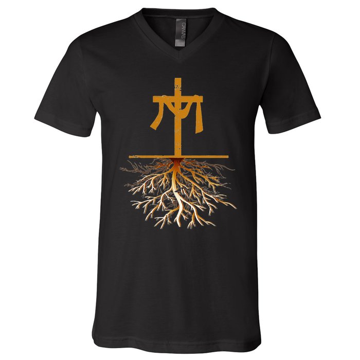 Christianity Cross Jesus Christ Devotee Jesus Christ V-Neck T-Shirt