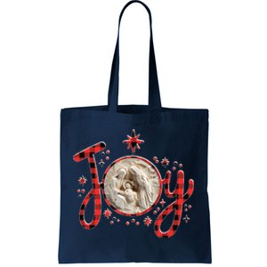 Christian Christmas Joy Jesus Nativity Scene Faith Family Tote Bag