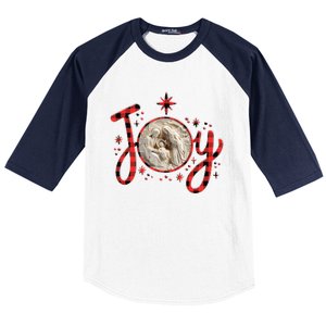 Christian Christmas Joy Jesus Nativity Scene Faith Family Baseball Sleeve Shirt