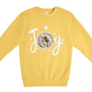 Christian Christmas Joy Jesus Nativity Scene Faith Family Premium Crewneck Sweatshirt