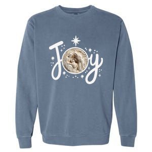 Christian Christmas Joy Jesus Nativity Scene Faith Family Garment-Dyed Sweatshirt